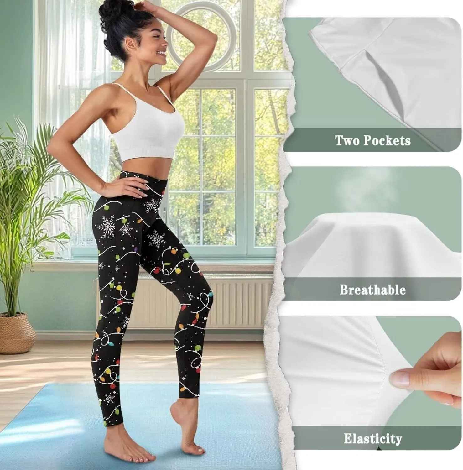 AFPANQZ Leggings with Pockets Women High Waisted Casual Butt Lift Leggings for Winter Fall Gym Yoga Fitness Workout Pants