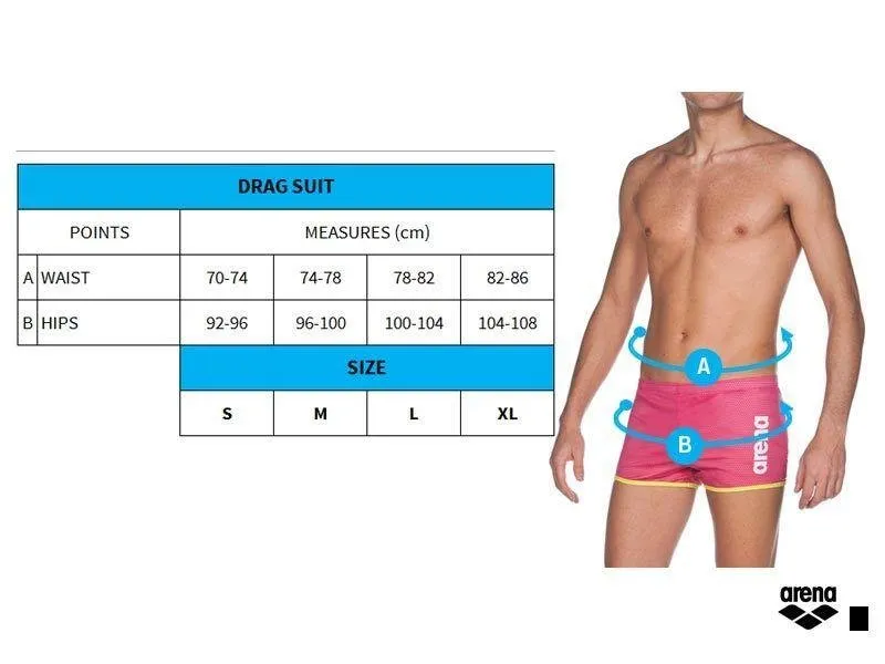 Arena Drag Swimming Shorts in Black Water Resistant with Square Cut
