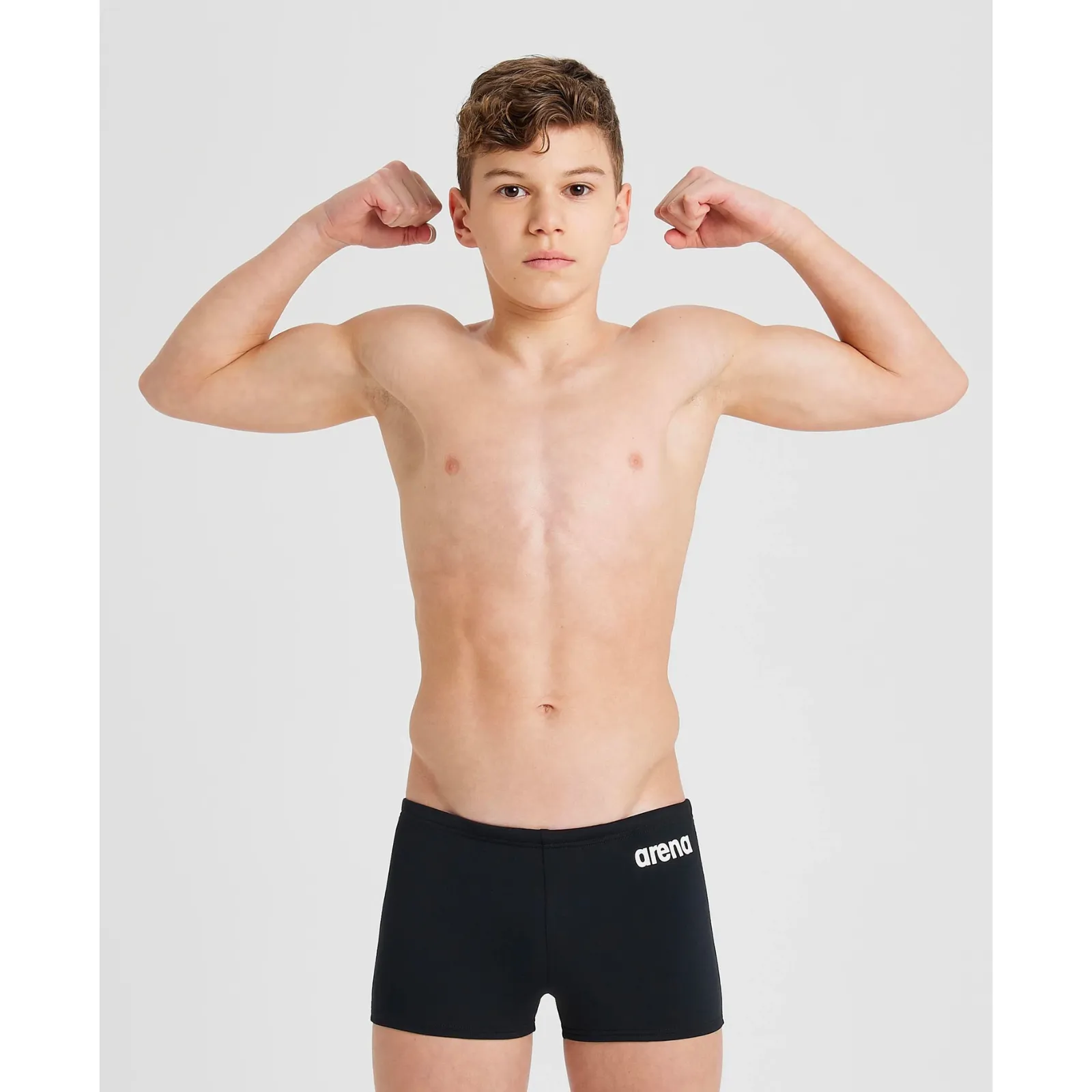 BOYS' TEAM SWIM SHORT SOLID - BLACK