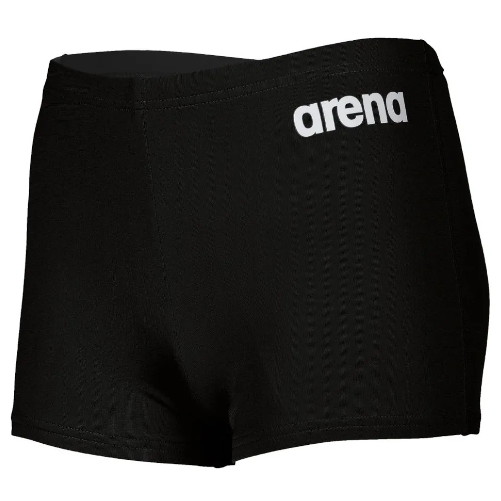 BOYS' TEAM SWIM SHORT SOLID - BLACK