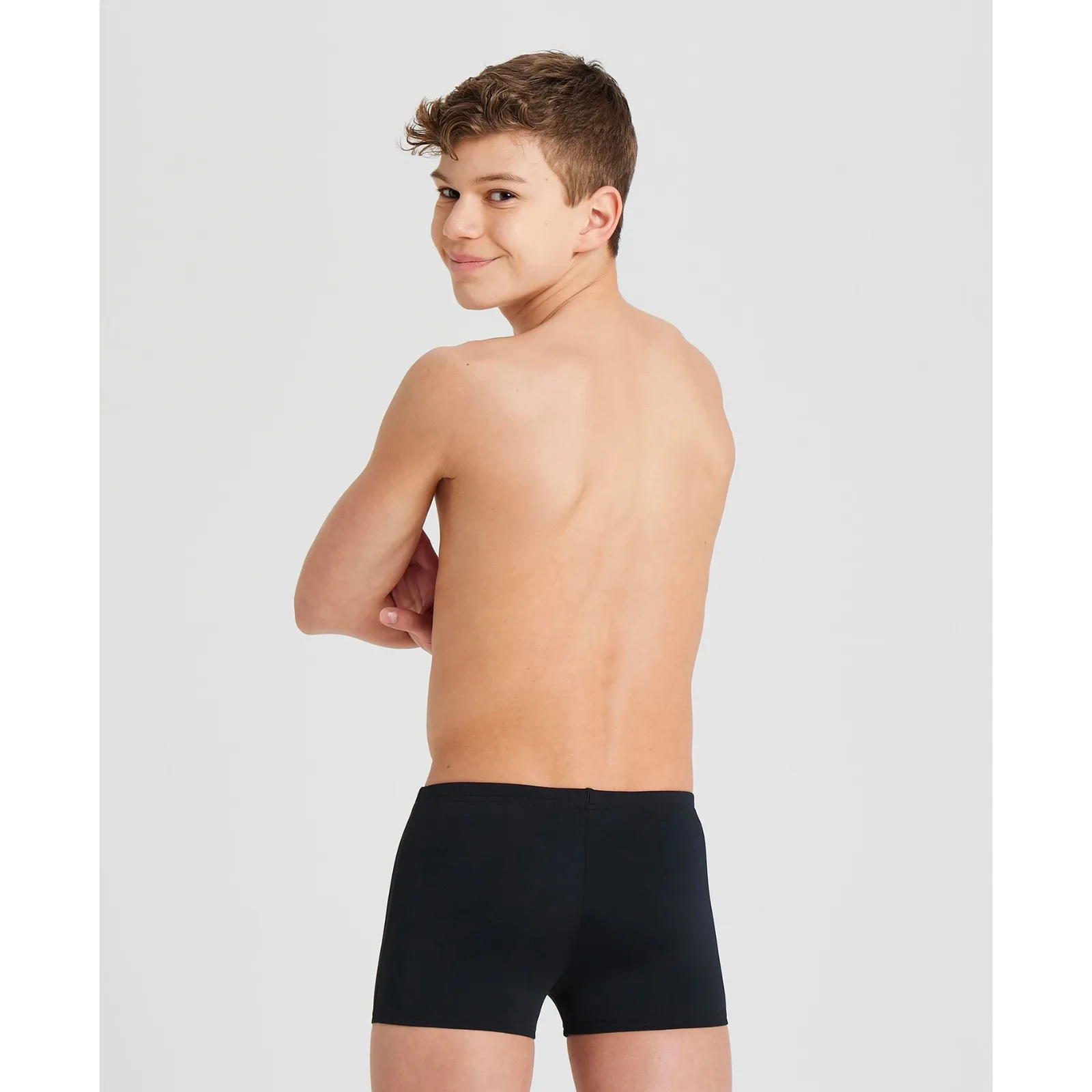 BOYS' TEAM SWIM SHORT SOLID - BLACK