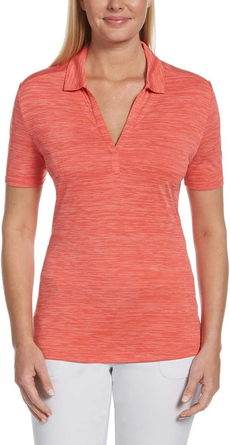 Callaway Women's Broken Stripe Golf Polo, Sun Protection, Moisture-Wicking, Lightweight, Performance Collared Shirt