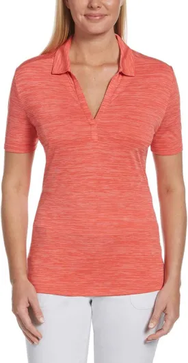 Callaway Women's Broken Stripe Golf Polo, Sun Protection, Moisture-Wicking, Lightweight, Performance Collared Shirt