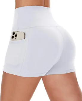 CAMPSNAIL Biker Shorts Women with Pockets - 3"/5"/8" High Waisted Workout Spandex Tummy Control Gym Running Yoga Shorts