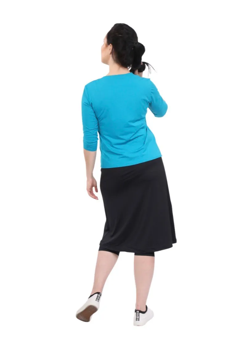 Carlie Athletic/Swim Skirt w/Leggings-Black/Bubble Pink