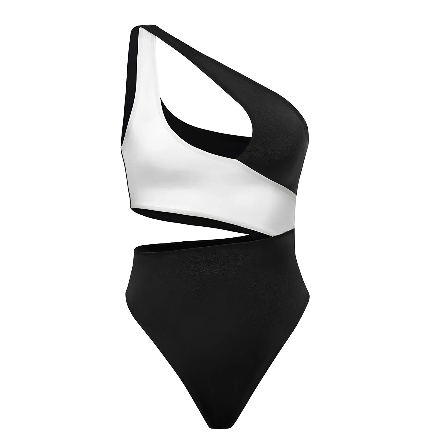 Chic and Conservative: Seductive Colorblock One-Piece Swimsuit