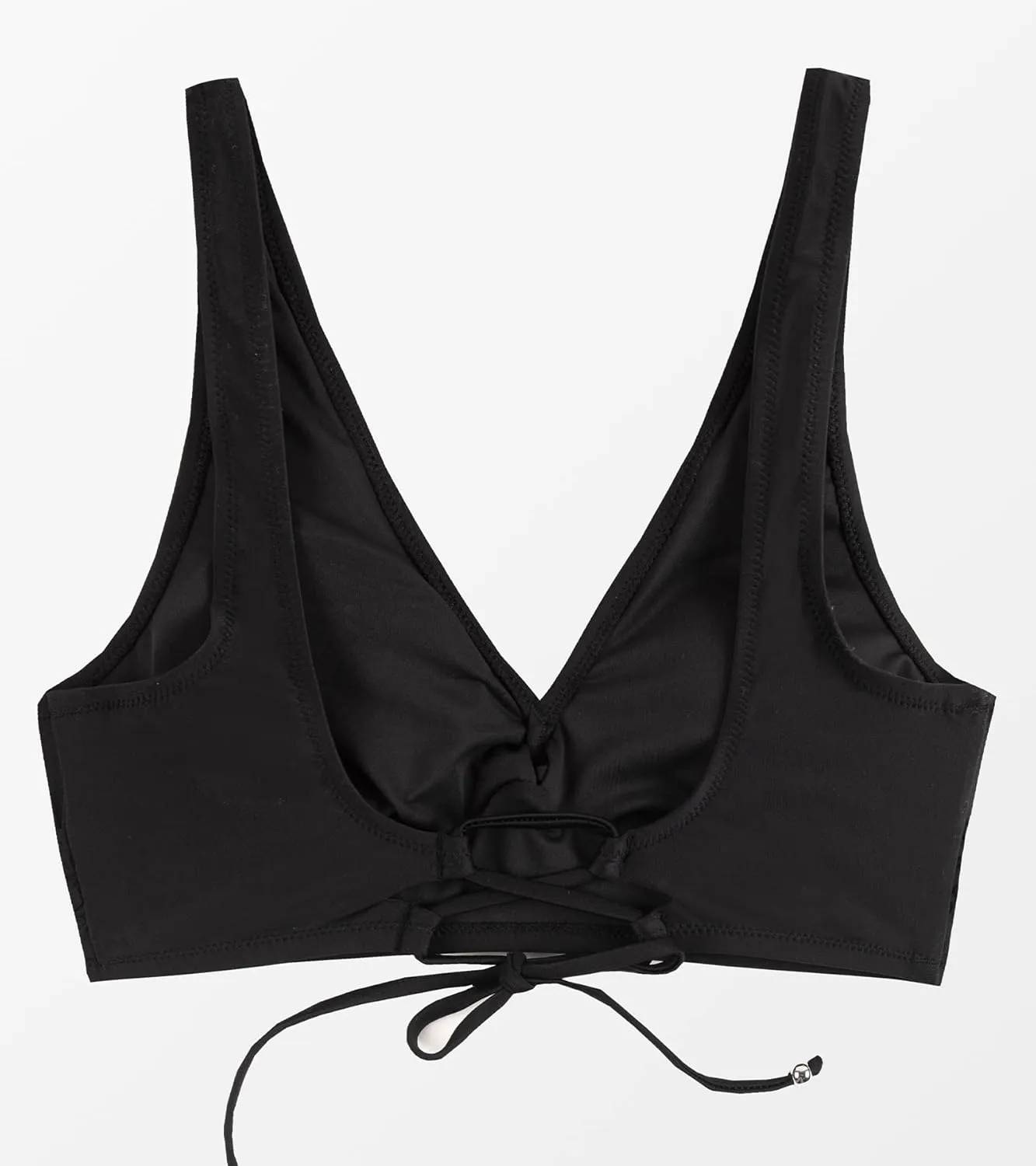 CUPSHE Women Swimsuit Bikini Top Wrap Self Tie Bathing Suit with Fixed Wide Straps