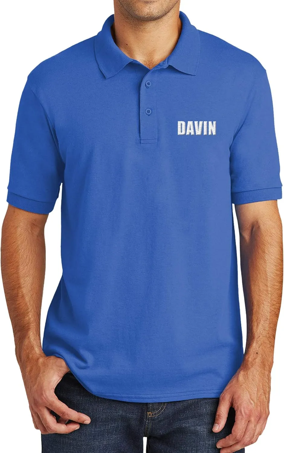 Custom Embroidered Shirts for Men Personalized Embroidery Text Polo T-Shirt