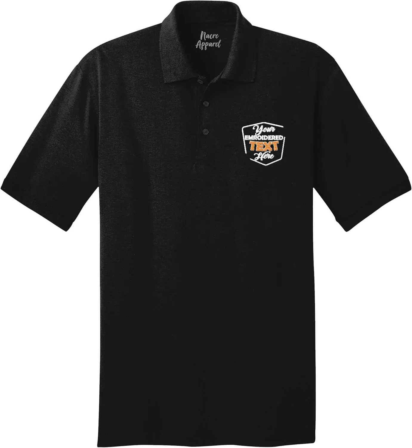 Custom Embroidered Shirts for Men Personalized Embroidery Text Polo T-Shirt