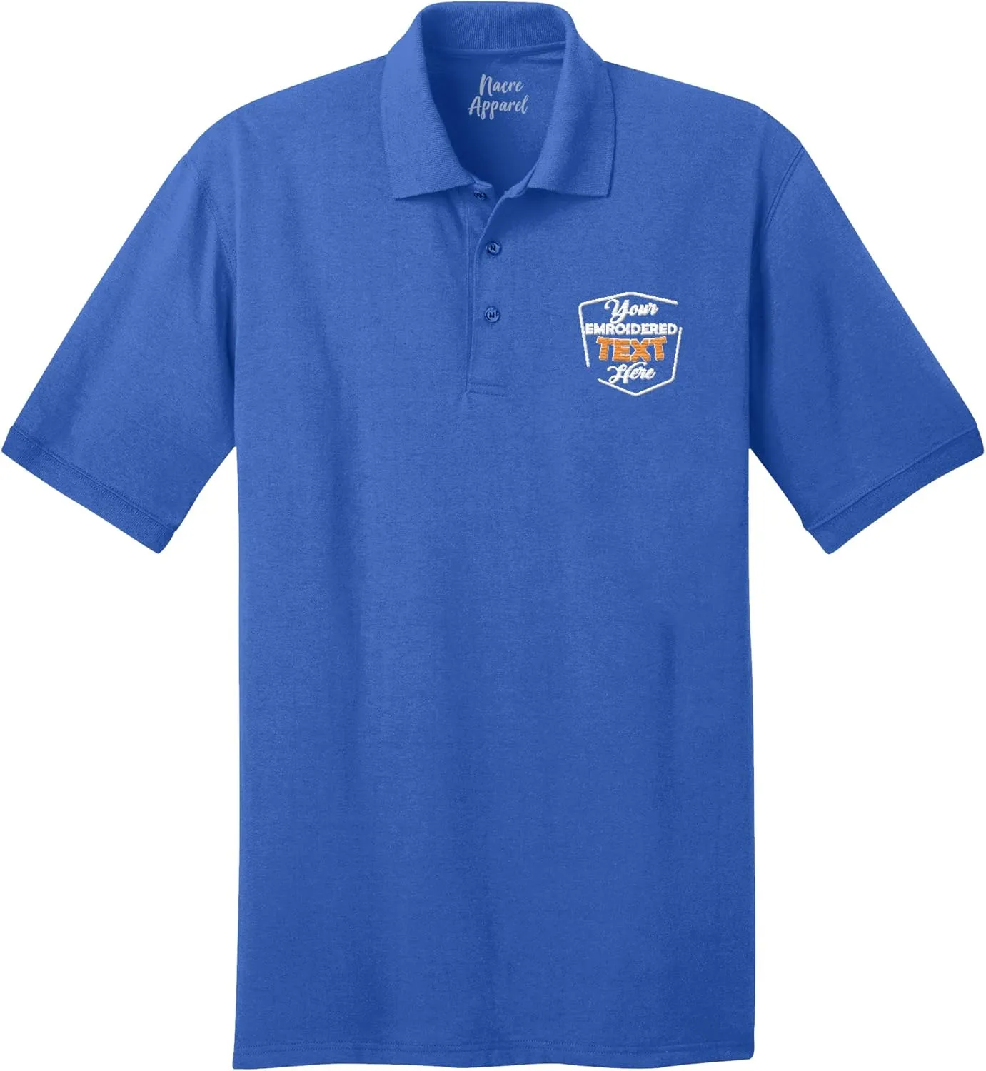 Custom Embroidered Shirts for Men Personalized Embroidery Text Polo T-Shirt