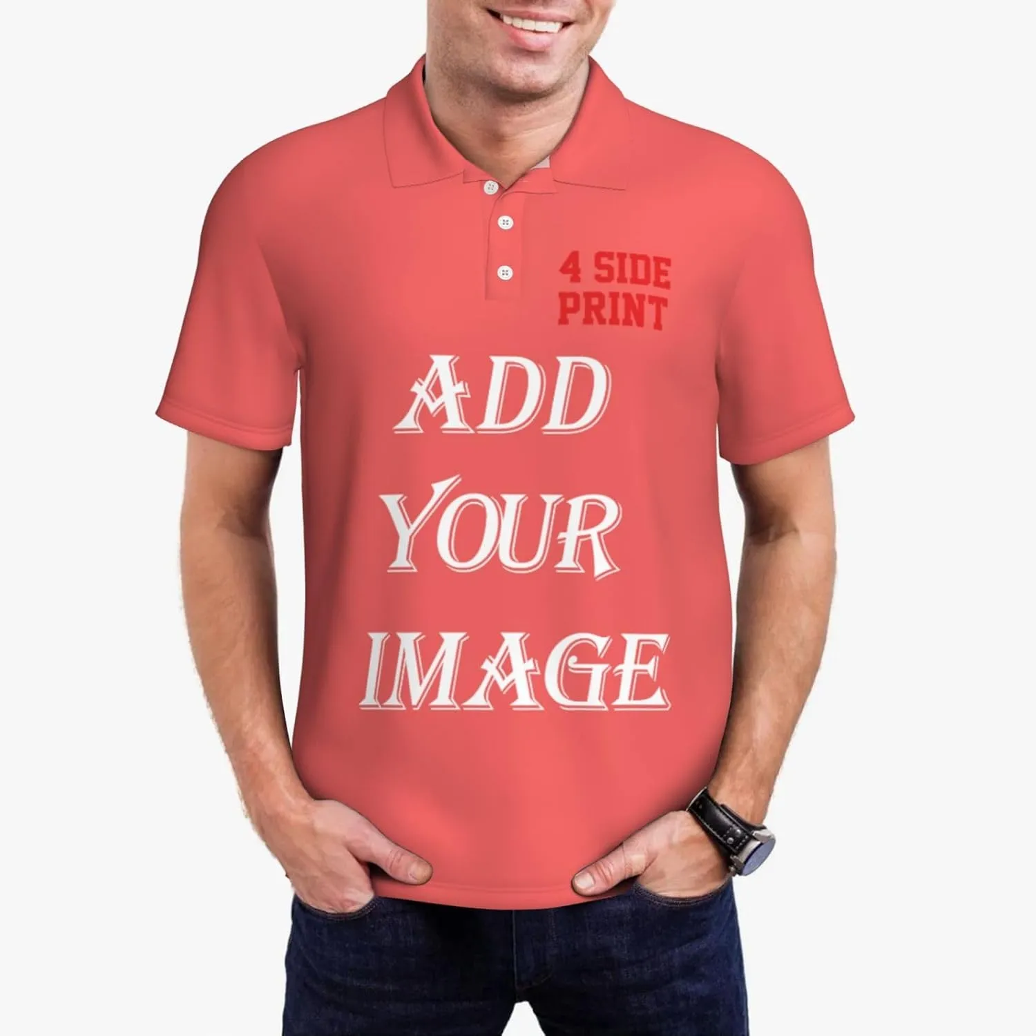 Custom Shirts for Men Customized Polo Shirts with Logo Text Photo Design Your own Valentine's Day Gift