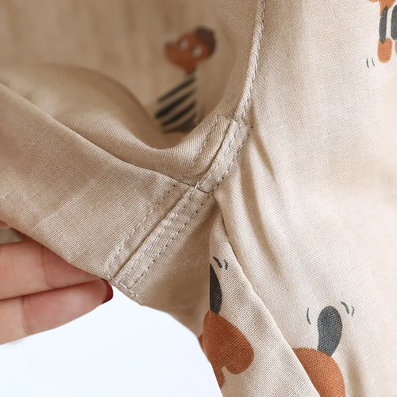 Cute Dachshund Couple Short-sleeve Pajama Set
