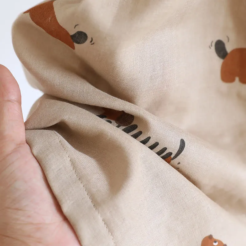 Cute Dachshund Couple Short-sleeve Pajama Set