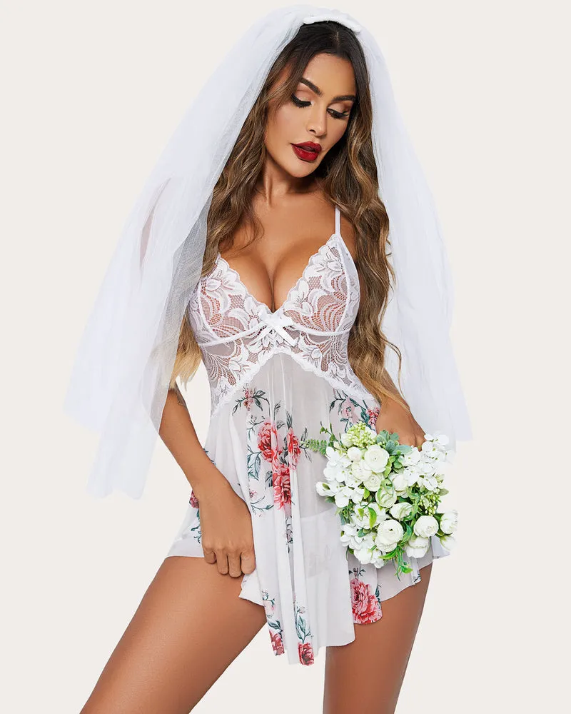 Floral Lace Exotic Bridal Nightdress