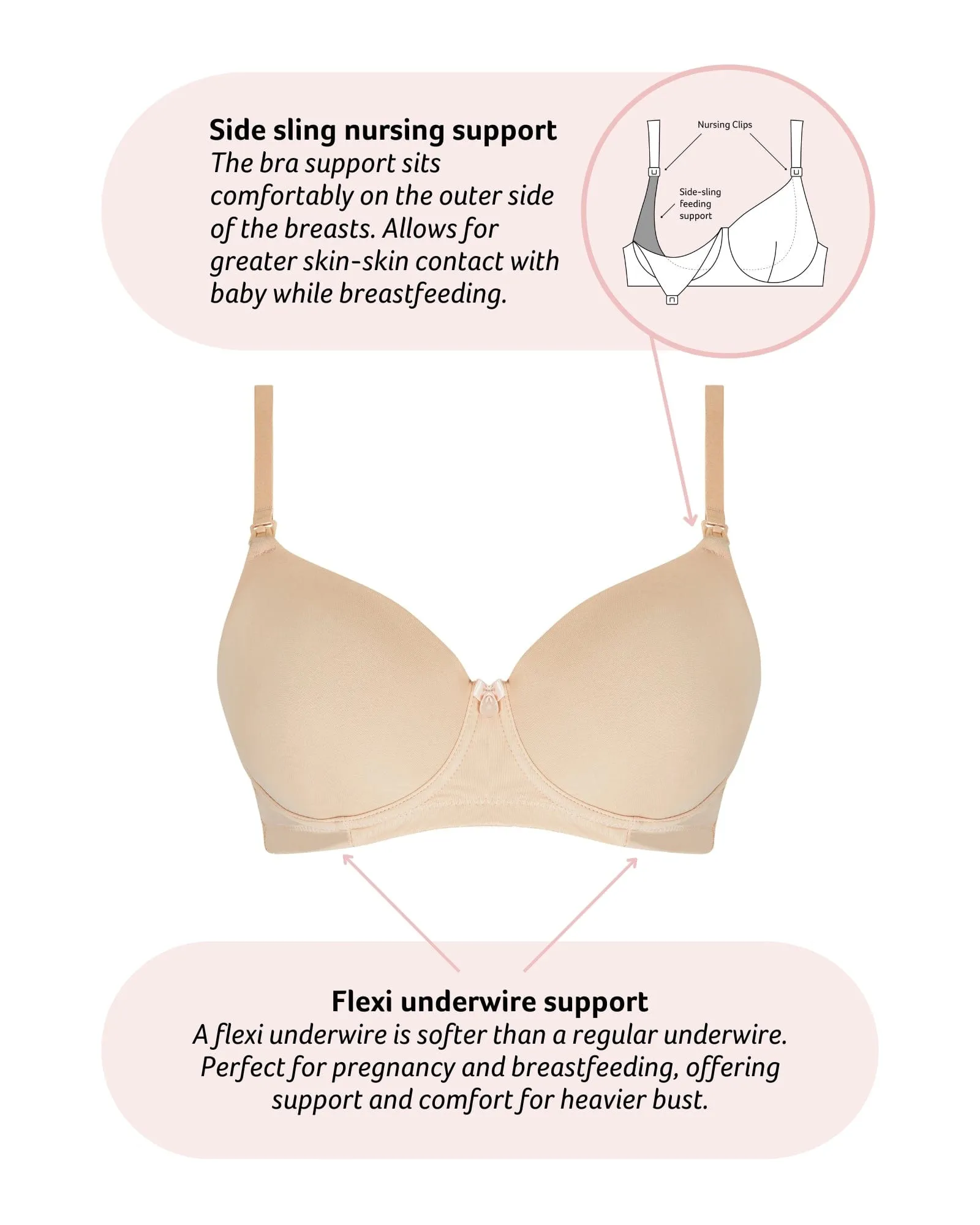 Forever Yours T-Shirt Nursing Bra - Latte
