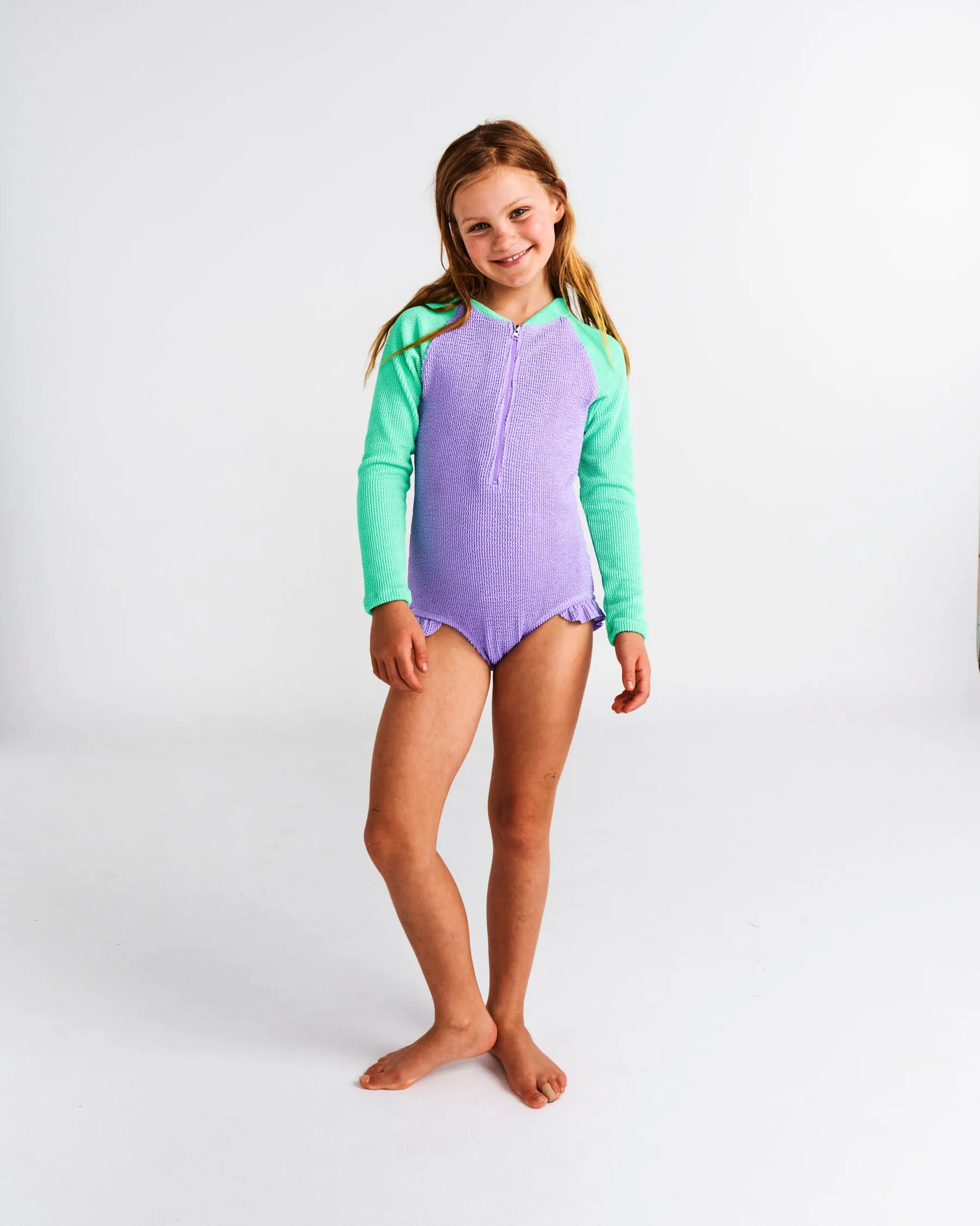 Frutti Crinkle Long Sleeve Bathers