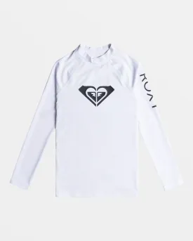 Girls 7-16 Whole Hearted Long Sleeve UPF 50 Rashguard - Bright White