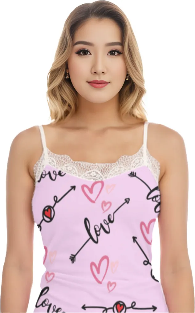 Love in Motion Women's Pajama Sets With Lace Edge - 2 colors