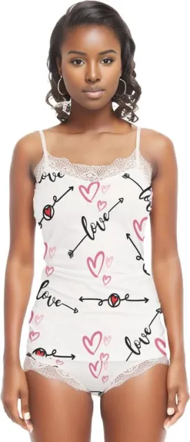 Love in Motion Women's Pajama Sets With Lace Edge - 2 colors