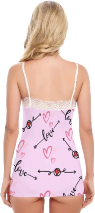 Love in Motion Women's Pajama Sets With Lace Edge - 2 colors