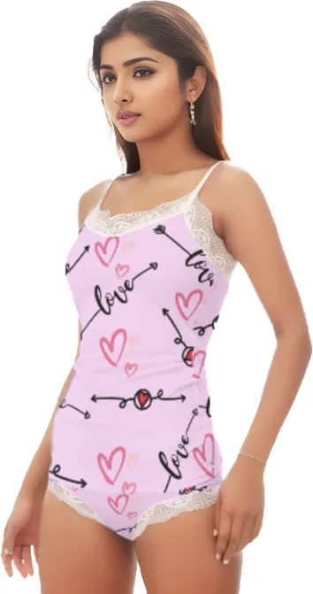 Love in Motion Women's Pajama Sets With Lace Edge - 2 colors
