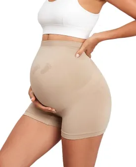 Maternity Shapewear Seamless Underwear Over Bump Pregnancy Shorts High Waist Panties Under Dress Belly Support