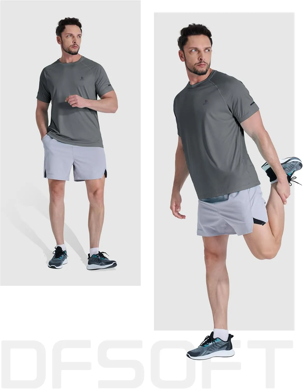 Men's Summer Short Sleeve Shirts Quick Dry Workout Lightweight T-Shirts Gym Running Swim Athletic Shirt