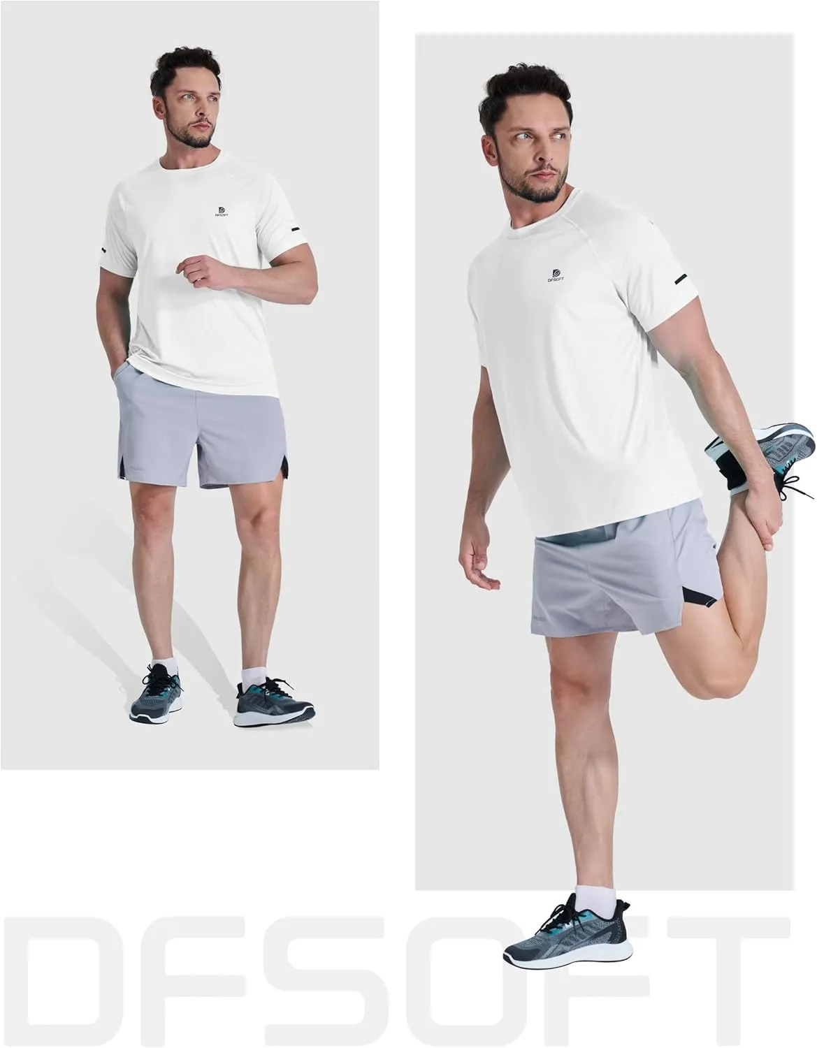 Men's Summer Short Sleeve Shirts Quick Dry Workout Lightweight T-Shirts Gym Running Swim Athletic Shirt