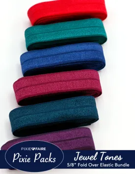 Pixie Packs 5/8" Fold Over Elastic Bundle Jewel Tones