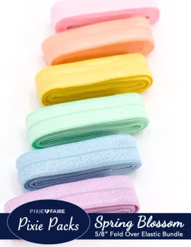 Pixie Packs 5/8" Fold Over Elastic Bundle Spring Blossom
