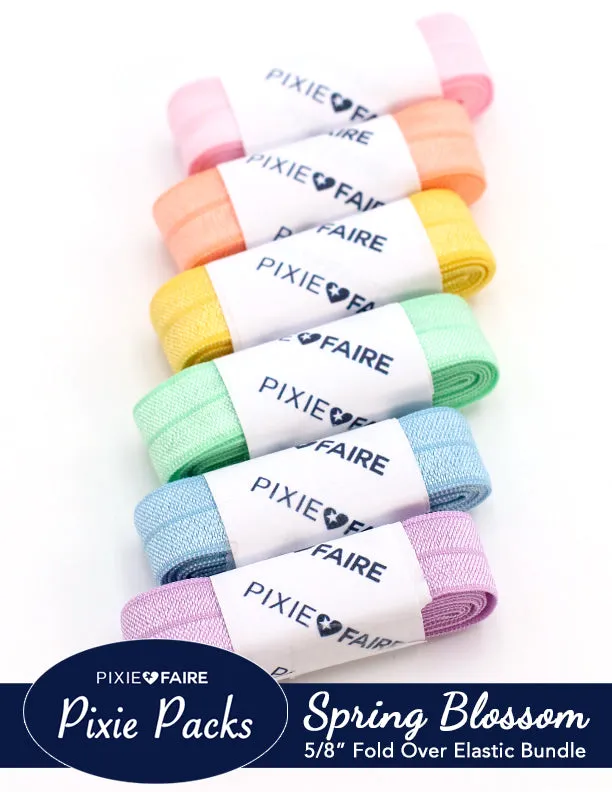 Pixie Packs 5/8" Fold Over Elastic Bundle Spring Blossom