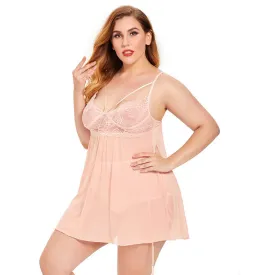Plus Size Sexy Lingerie Sexy Lace Backless Pajamas Suspender Skirt Sexy Sleepwear