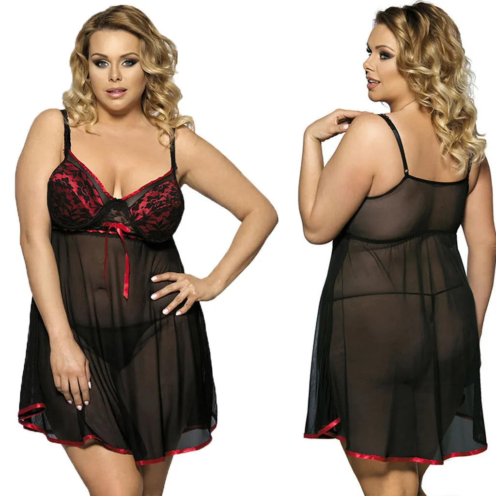 Plus Size Sexy Lingerie Sexy Suspender Skirt Pajamas Nightdress Sexy Lingerie