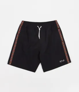 Polar Square Stripe Swim Shorts - Black / Brown