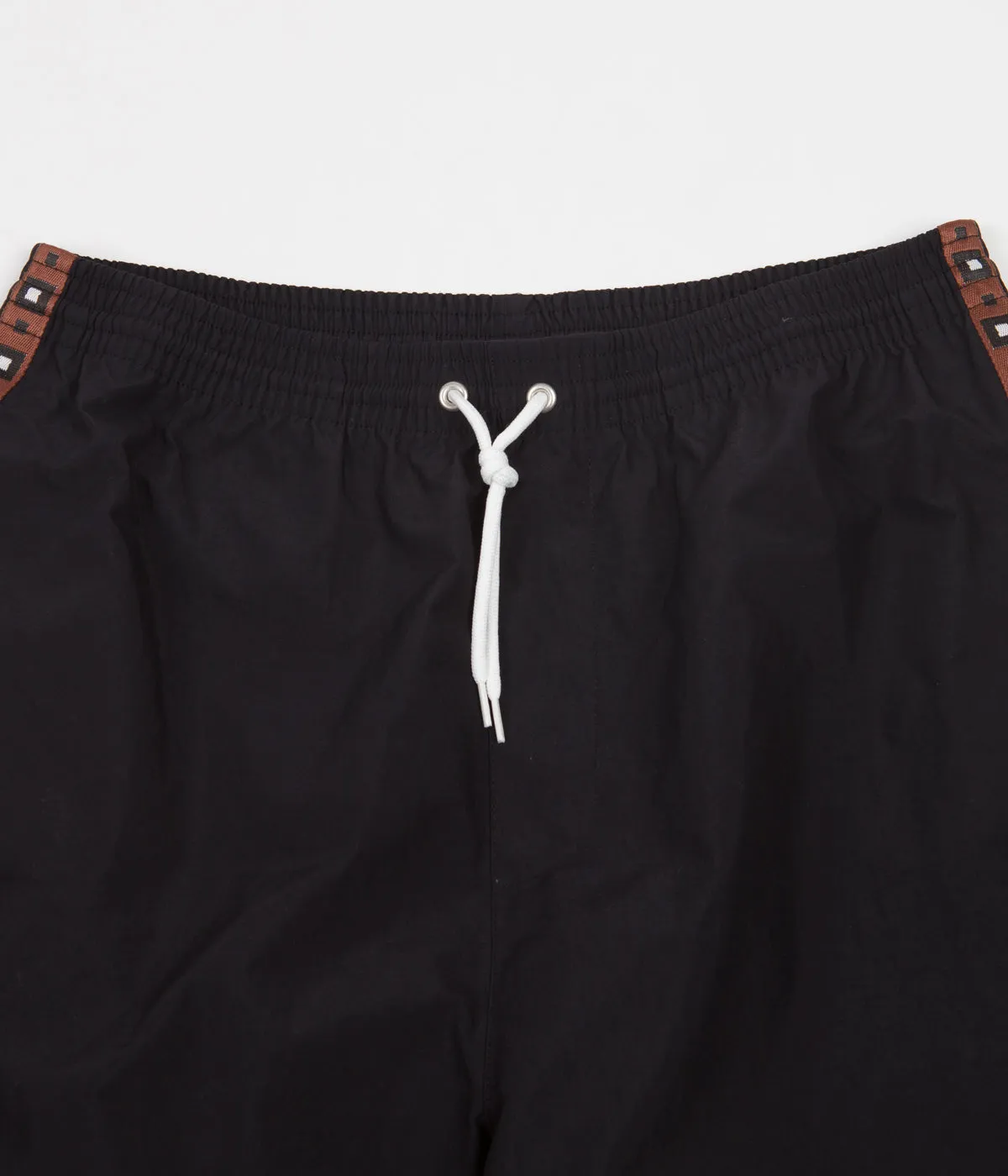 Polar Square Stripe Swim Shorts - Black / Brown