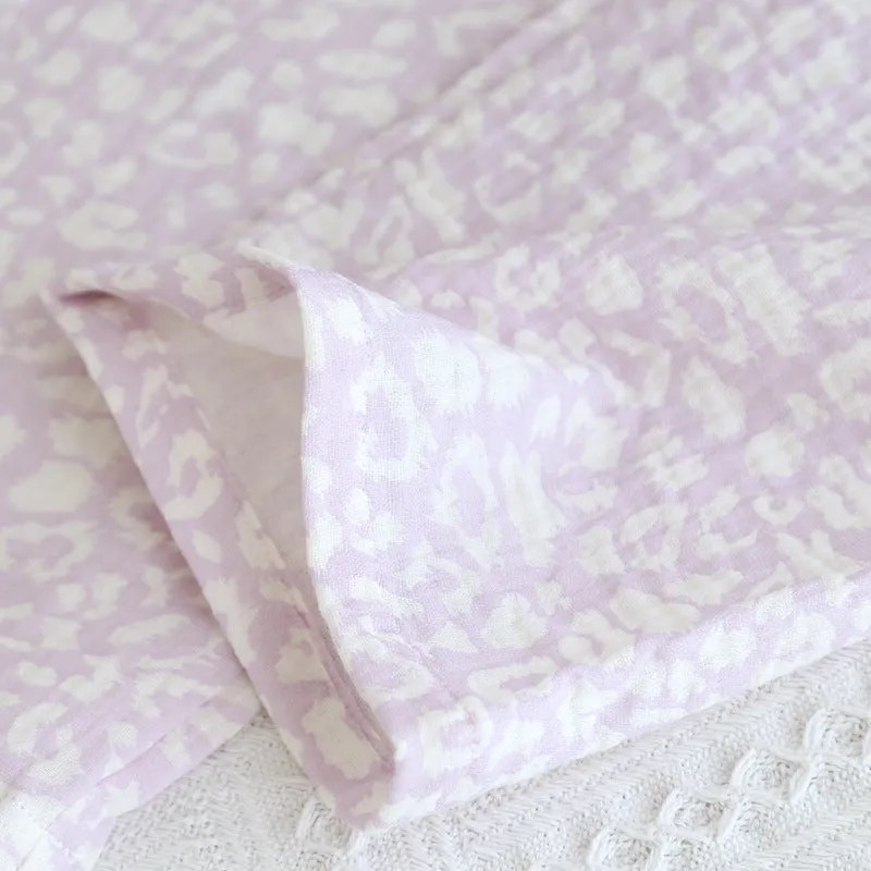 Purple Double Layer Cotton AOP Pajama Set