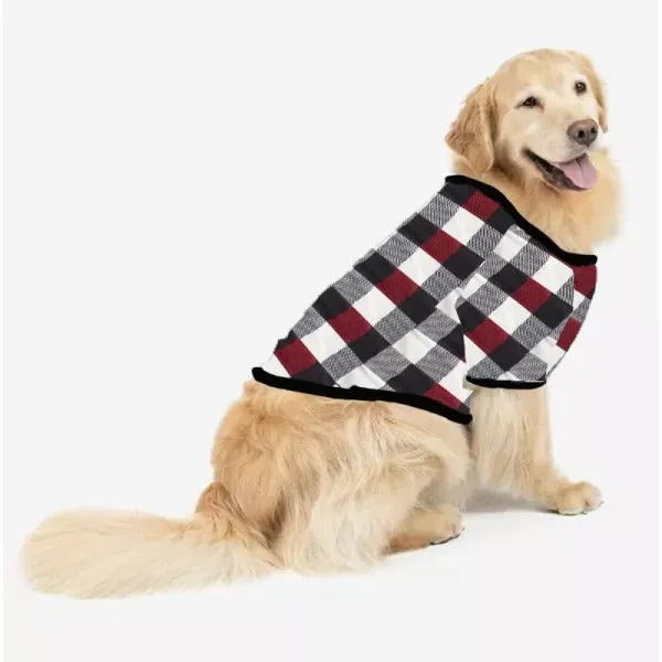 "We Wish You a Merry Christmas" Prints Red & Black & Grey & White Plaid  Couple Matching Pajamas