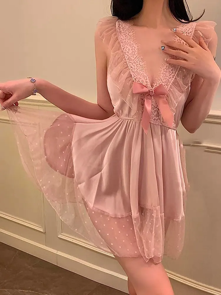 SEXY LACE SUSPENDER NIGHTDRESS KF83749