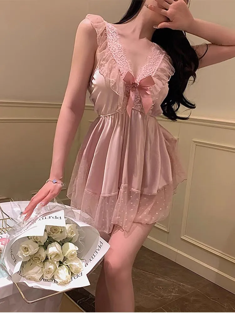 SEXY LACE SUSPENDER NIGHTDRESS KF83749