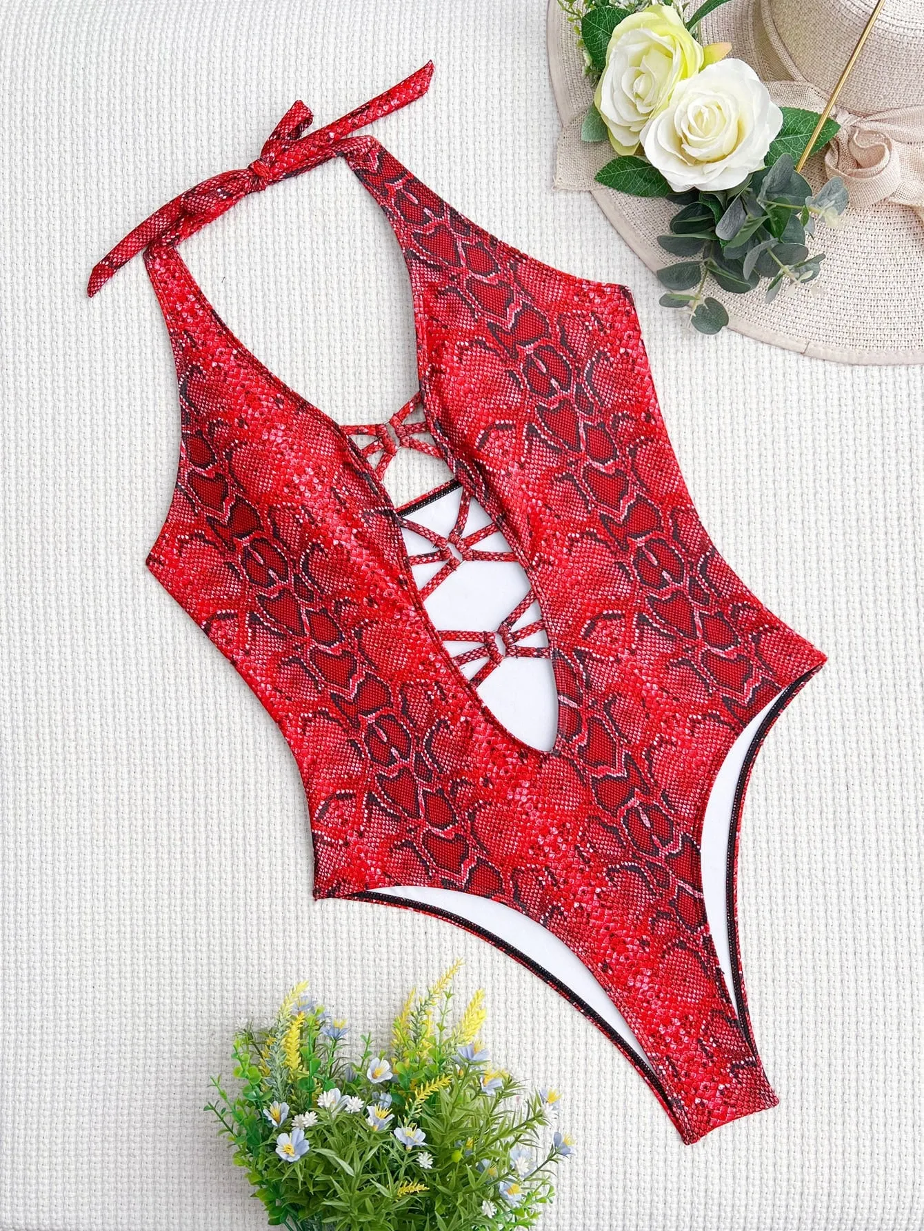 Snakeskin One Piece Swimsuit