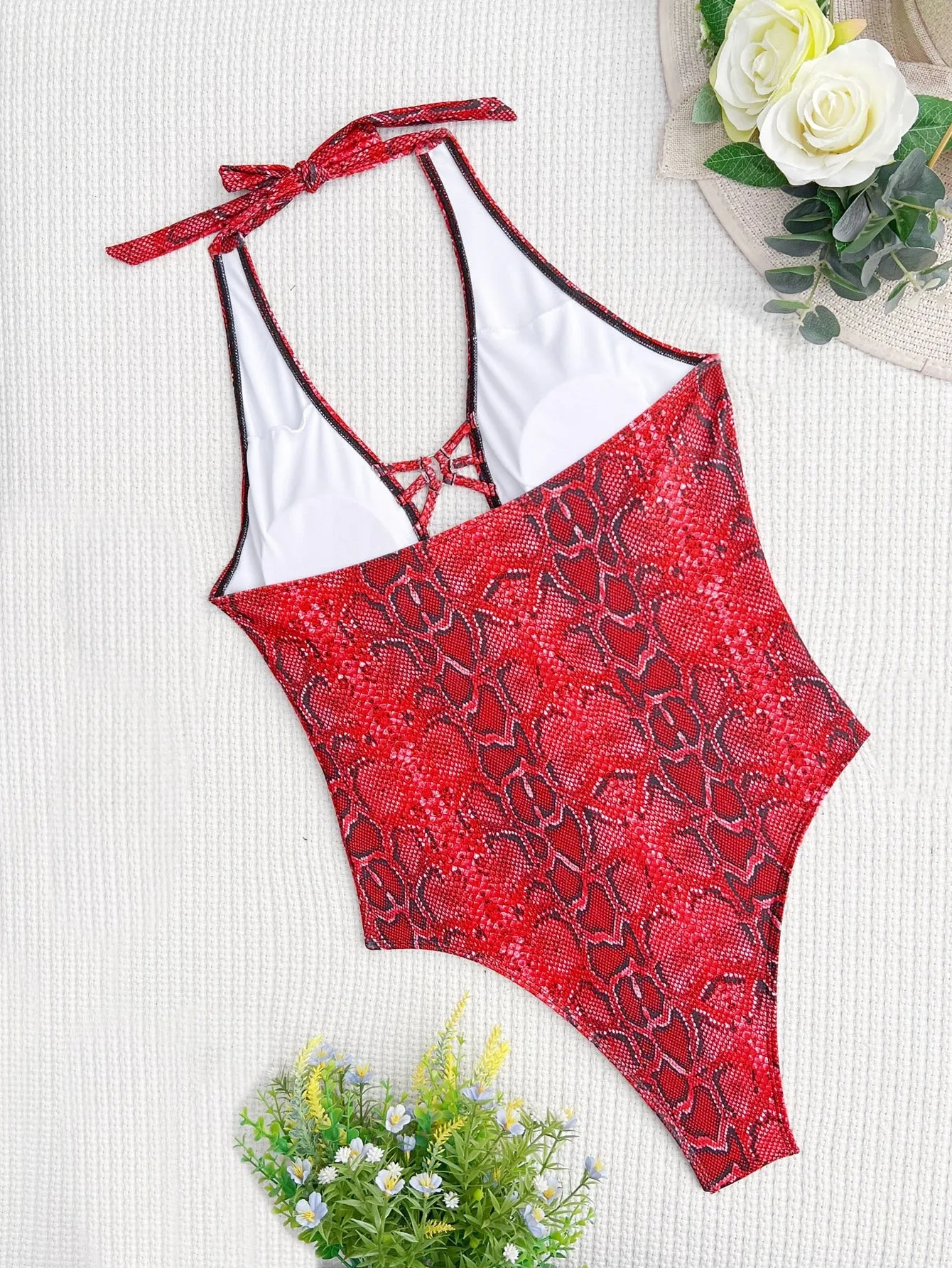 Snakeskin One Piece Swimsuit