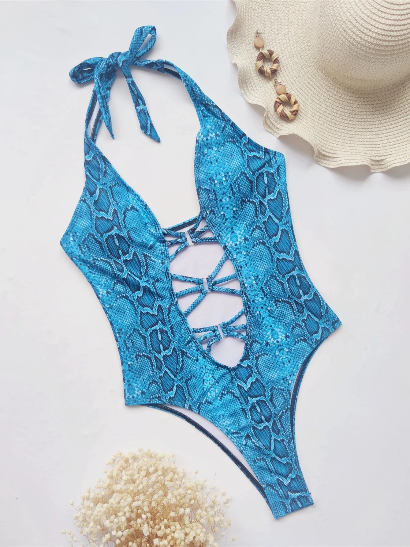 Snakeskin One Piece Swimsuit