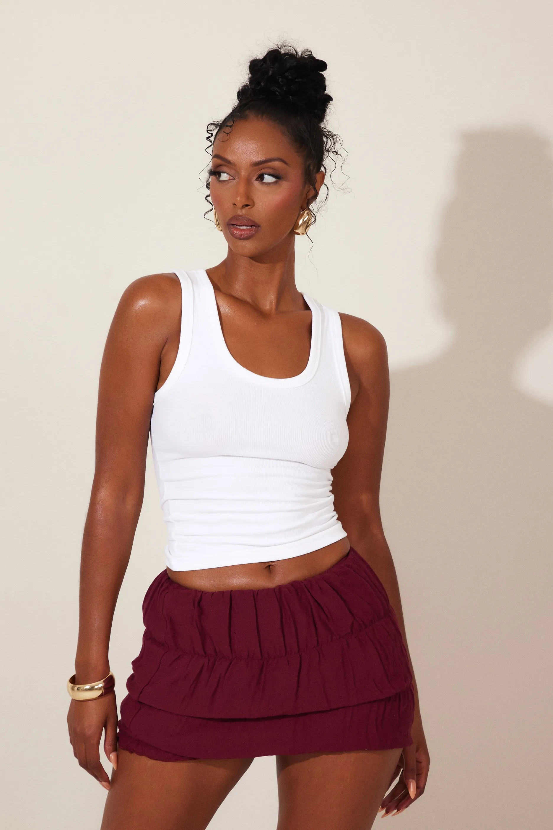 The Benita Skirt in Wine