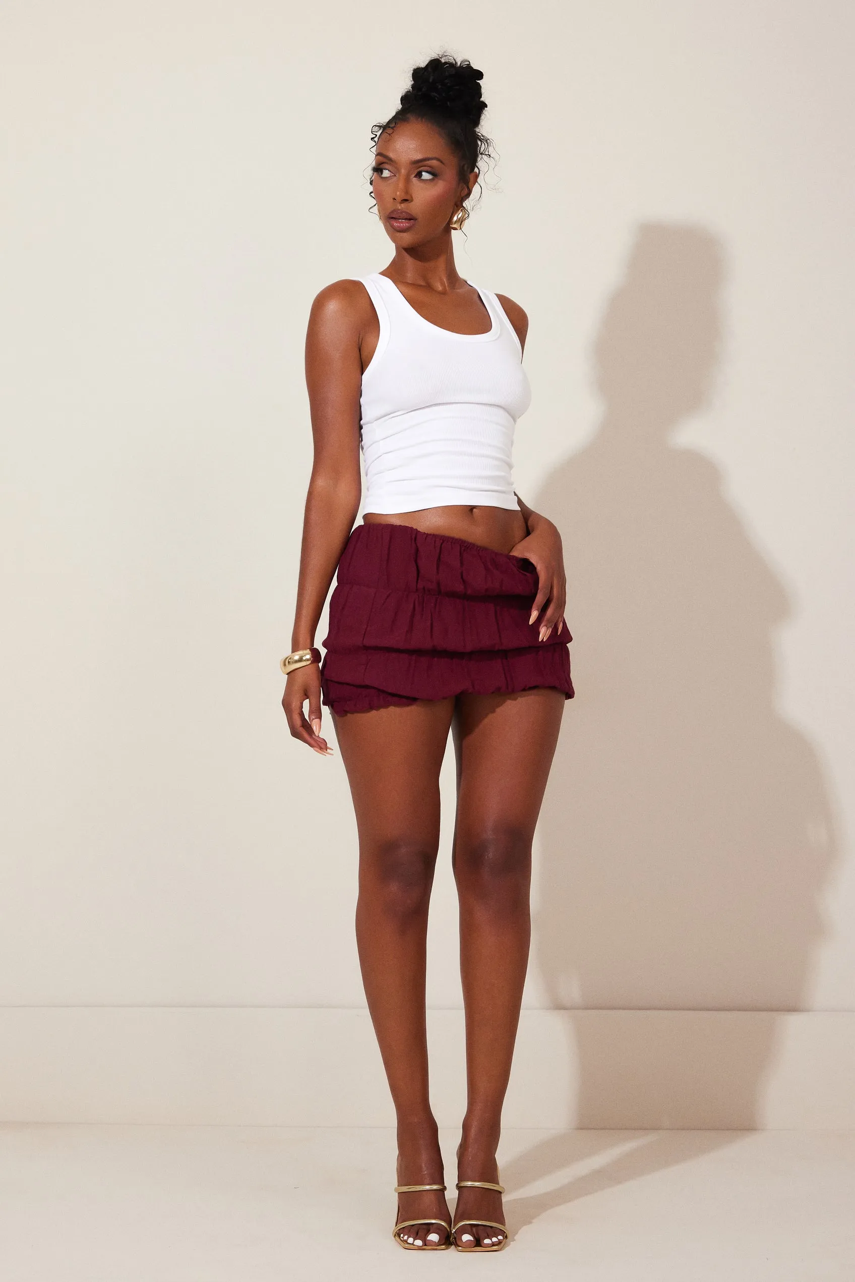 The Benita Skirt in Wine