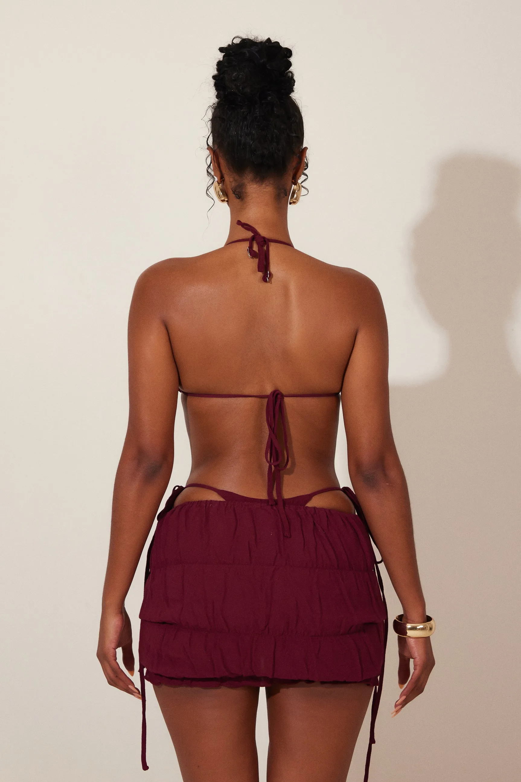 The Benita Skirt in Wine