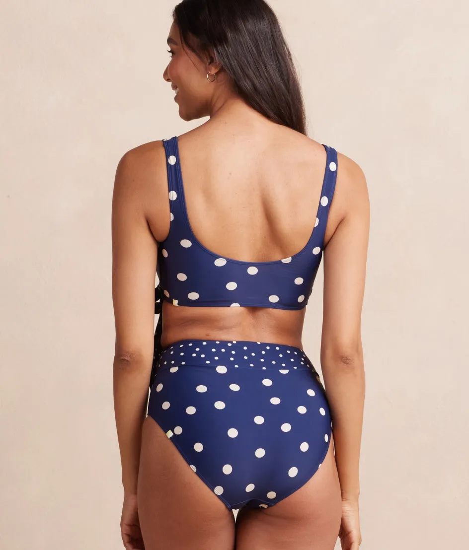 The Perfect Wrap Bikini Top - Nautical Sky & Coastal Dot