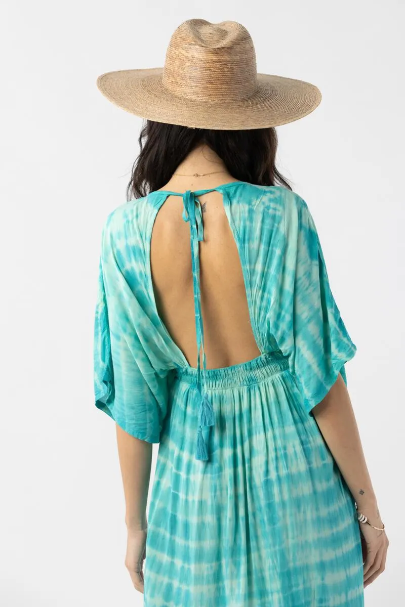 TIARE HAWAII LEVINE MAXI DRESS OCEAN STRIPE ONE SIZE
