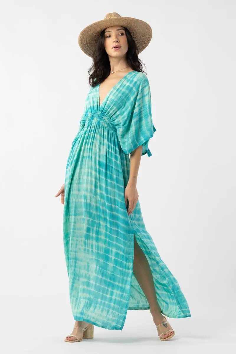 TIARE HAWAII LEVINE MAXI DRESS OCEAN STRIPE ONE SIZE