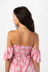 TIARE HAWAII SUN RAYS MINI DRESS PALM ROSE ONE SIZE