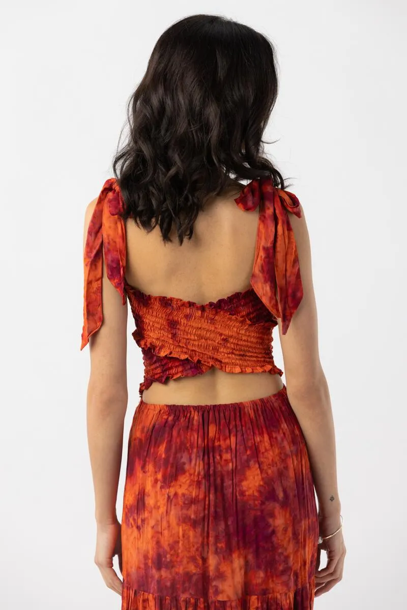 TIARE HAWAII WAVERLY MAXI DRESS WINE RUST SMOKE ONE SIZE